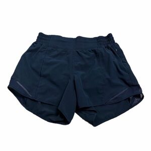Lululemon Hotty Hot High-Rise Short Long 4" (True Navy) Size 6
